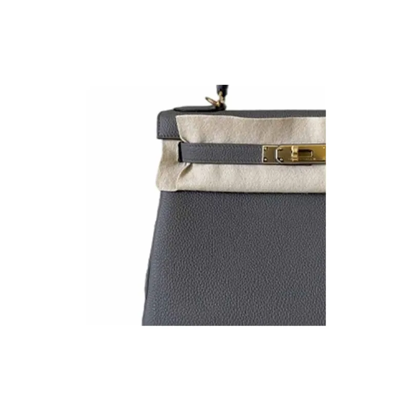 HERMES Kelly Togo Calfskin Kelly Bag Handbags Regular Women's 8F Grisétain Tin Gray-3