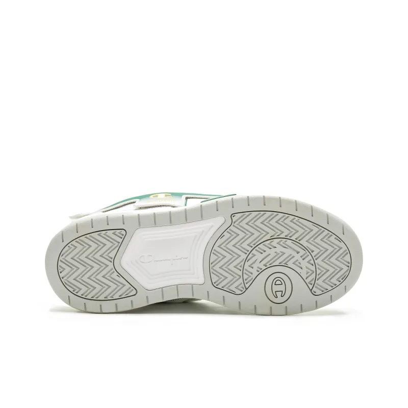 Champion Anti Slip Wear Resistant Low Top Skateboard Shoes Men's White Green-4