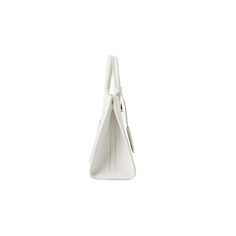 Burberry Frances Calfskin Tote Bag Shopping Bag Handbag Mini Women's White-1