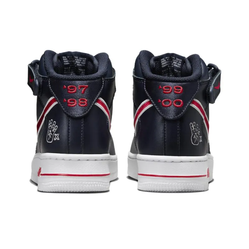 Nike Air Force 1 '07 Mid Obsidian University Red White Wolf Grey Women's-4