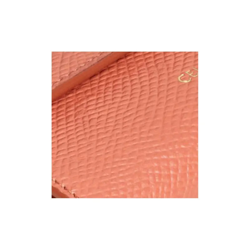CELINE Calfskin Wallet Small Size Women's Pink-4