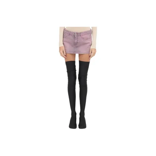 MM6 Maison Margiela Denim Short Skirts Women's Purple Pink