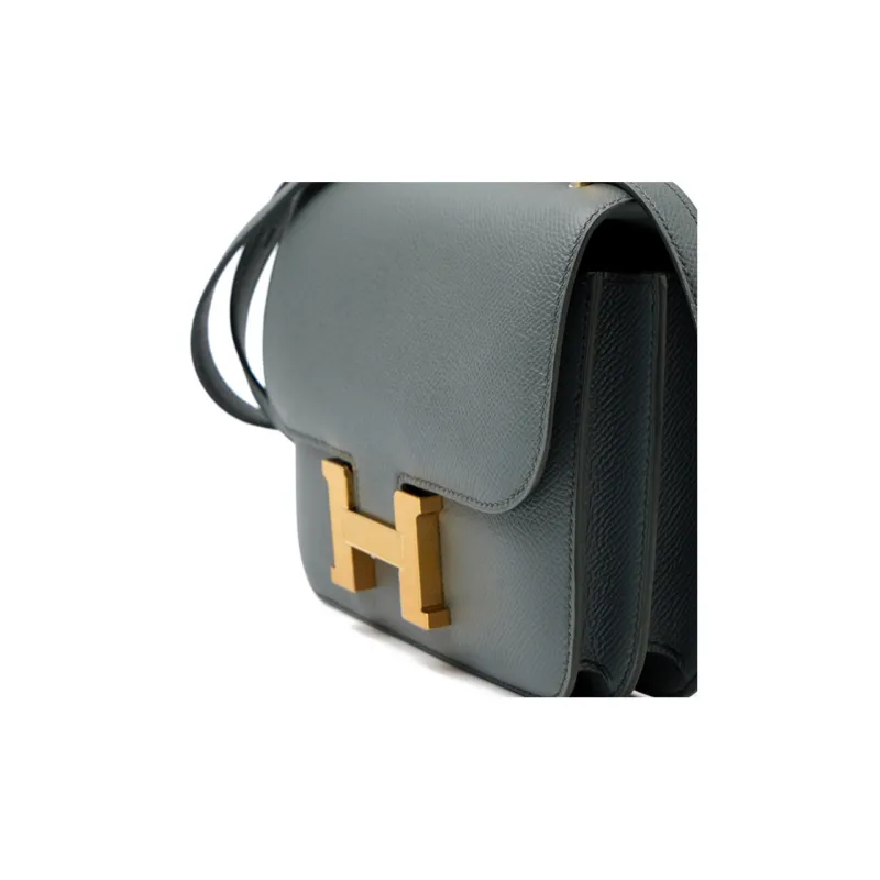 HERMES Constance Epsom Leather Shoulder Bag Crossbody Bag Mini 63 Vert Amande Almond Green-5