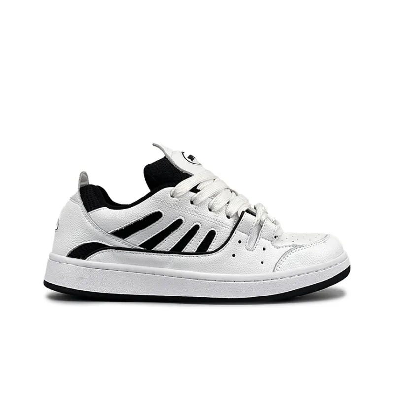 LuzaoT SUPER DRAG Puffy Shoes Low Top Skateboard Shoes Unisex White Black-1