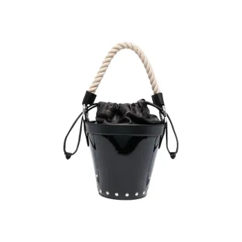 Maison Margiela With Cow Leather And Sheepskin Bucket Bag, Handbag, Shoulder Bag Mini Women's Black
