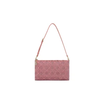 DIOR Beaded Embroidered Cotton Handbag Shoulder Bag Women's Dream Pink Color