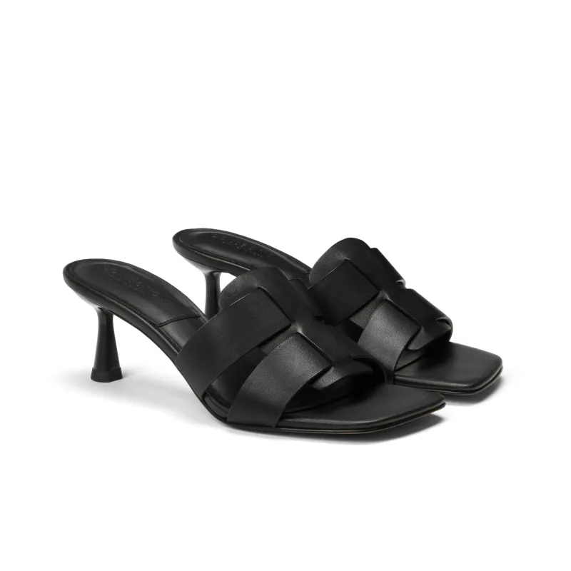 CHARLES&KEITH Composite Sole Slide Slippers Women's Black/Yellow/Dark Brown/Dark Brown-1