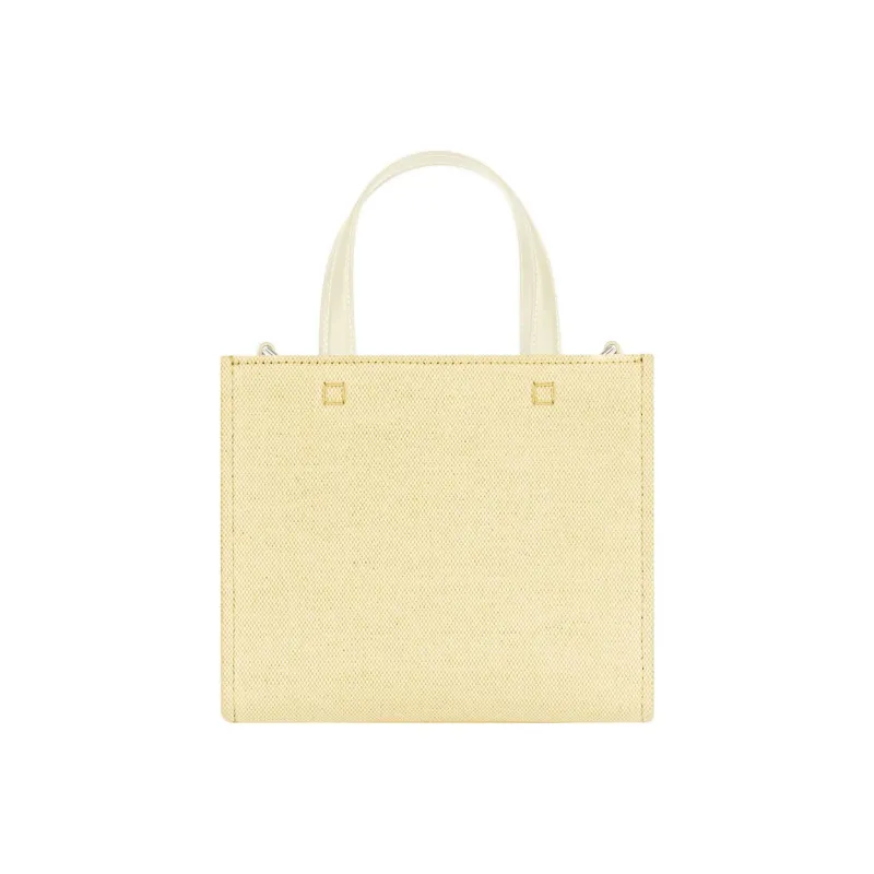 GIVENCHY Washed Cotton Canvas Bag, Tote Bag, Shopping Bag, Handbag Mini Women's Light Yellow-2