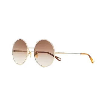 Chloé Engraved logo Round frame Sunglasses