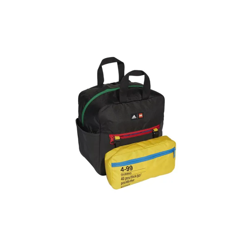Adidas LEGO Building Block, Collaboration Polyester Backpack Men's Black & Yellow & Green & Red-2