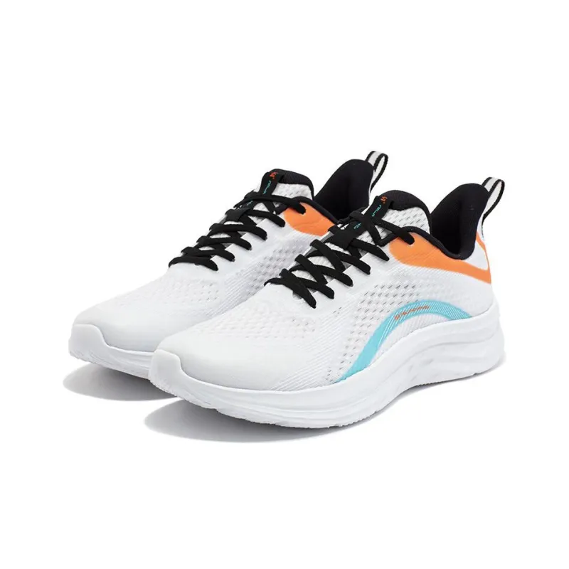 361° Anti-Slip And Wear-Resistant Breathable Low-Top Running Shoes Men's White Blue Orange-2