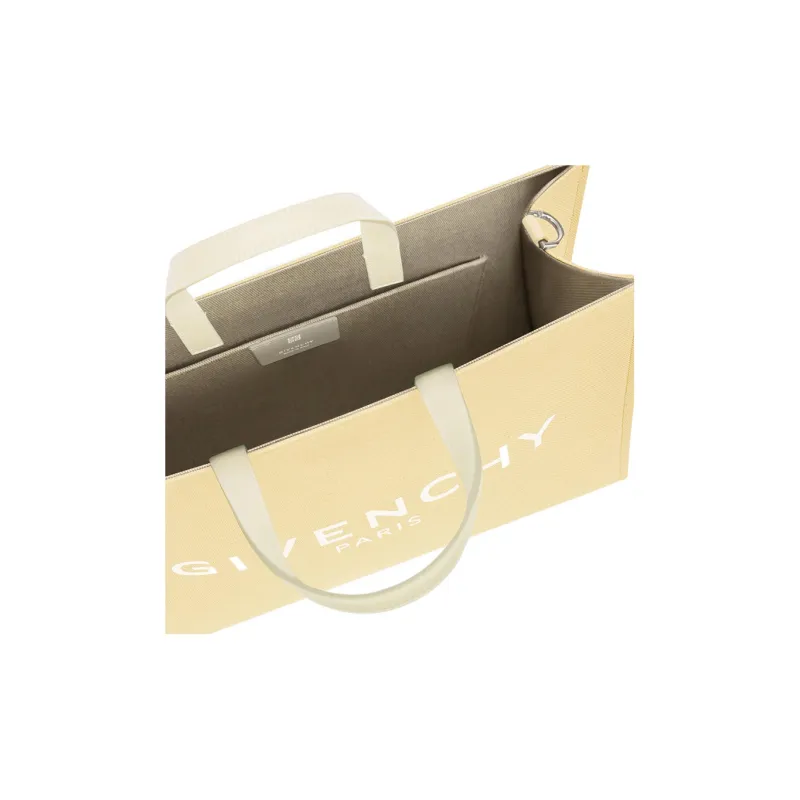 GIVENCHY Washed Cotton Canvas Bag, Tote Bag, Shopping Bag, Handbag Medium Size Women's Light Yellow-4