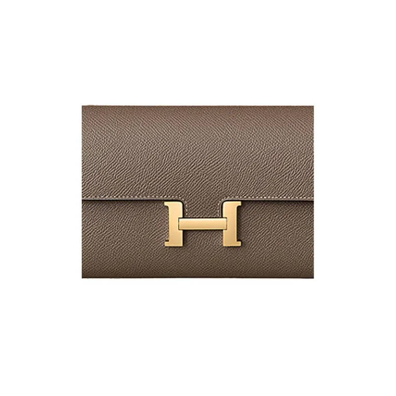 HERMES Constance To Go Epsom Leather Wallet Shoulder Bag Crossbody Bag Regular Women's 18 Etoupe Elephant Gray-4