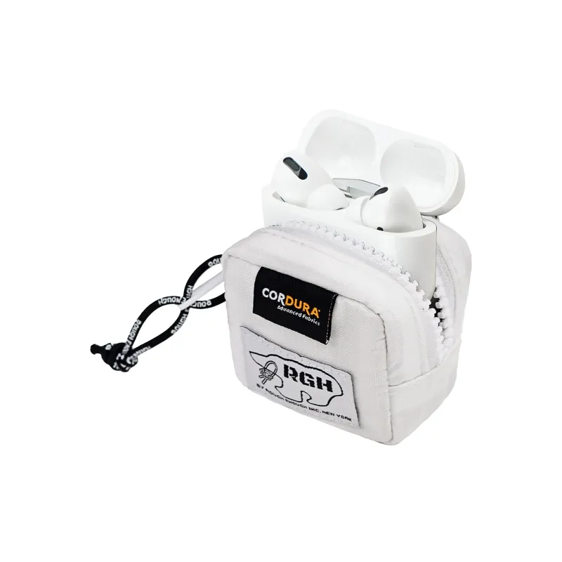 Rough Enough Nylon Fabric Key Pouch Small Size Unisex White-2