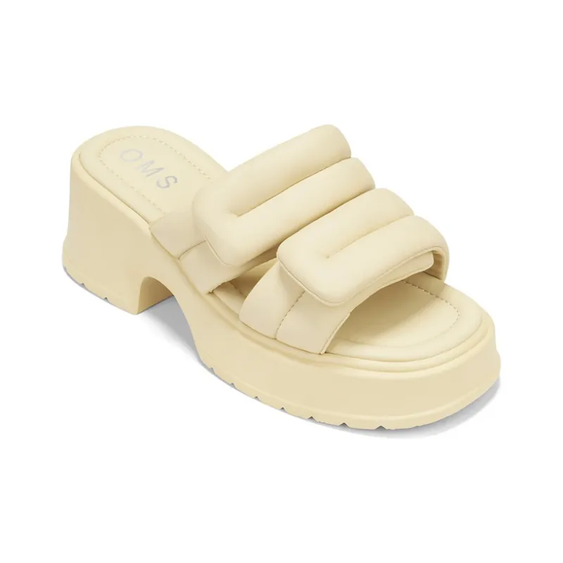 OMS Slide Slippers Women's Beige/Light Yellow-2