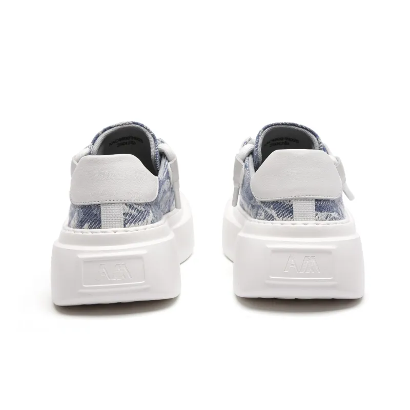 Anthony Miles Stylish Skateboarding Shoes Men's White Blue-3