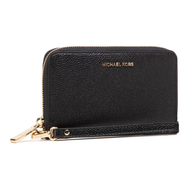MICHAEL KORS Jet Set Litchi Grain Leather Handheld Wallet Women's Black-1