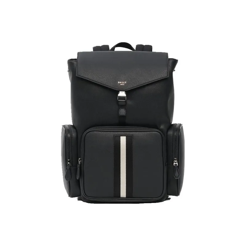 BALLY Recycled Nylon Backpack Large Size Men's Black-0