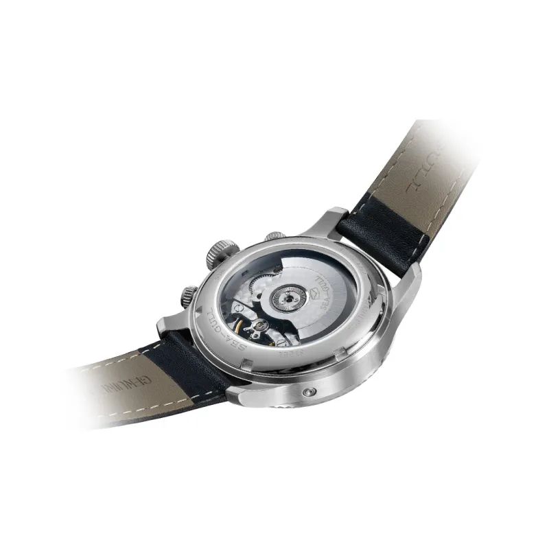 Sea Gull Pilot Collection Automatic Mechanical Movement Cow Leather Strap Watch Men's Watches White Dial-3