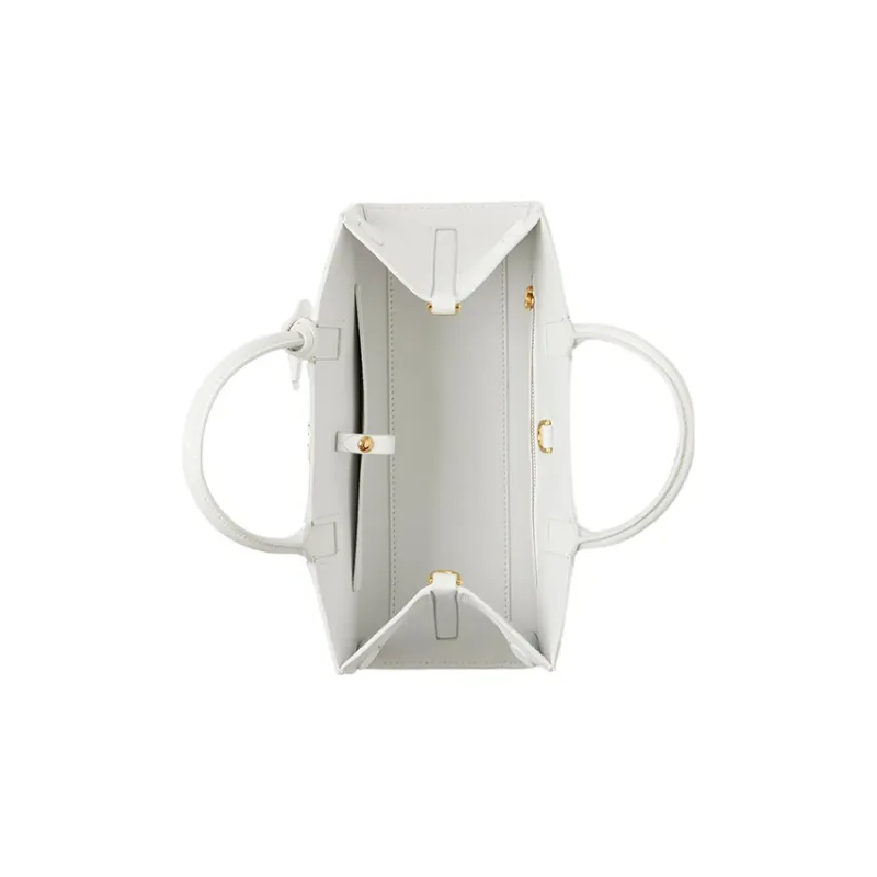 Burberry Frances Calfskin Tote Bag Shopping Bag Handbag Mini Women's White-3