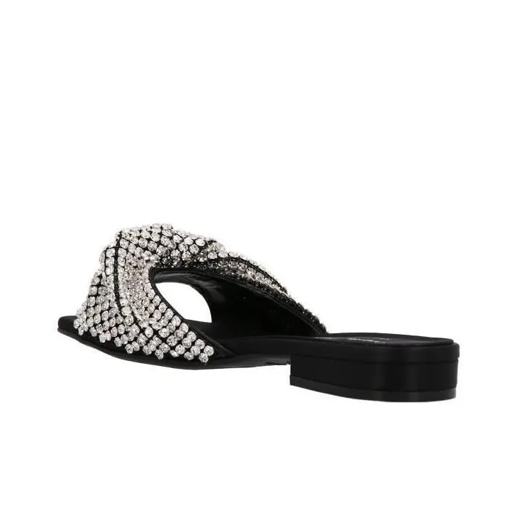 SERGIO ROSSI Crystal-embellished Flat Sandals-1
