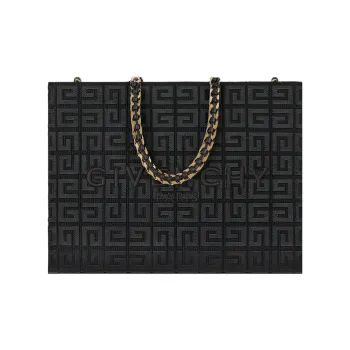 Givenchy Washable Canvas Tote Bag, Shopping Bag, Crossbody Bag, One Shoulder Handbag Small Size Women's Black