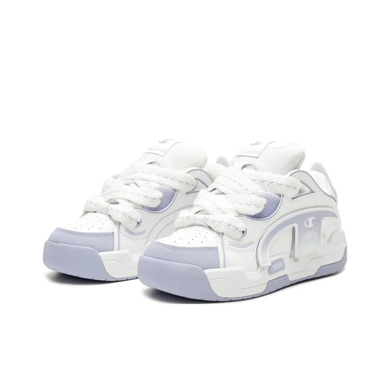 Champion Low Top Skateboard Shoes Women's Gray Purple-2
