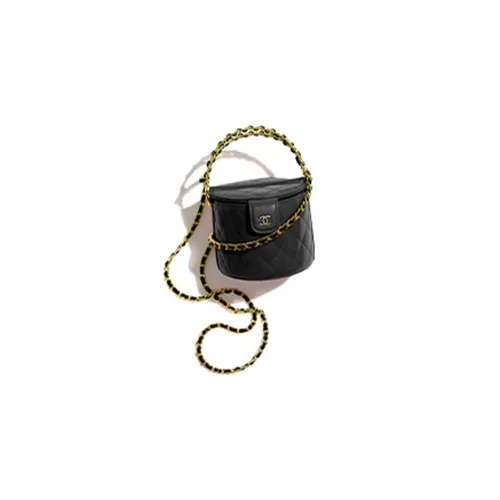 CHANEL 23C Early Spring Lambskin Picnic Bag Bucket Bag Shoulder Bag Crossbody Bag Women's Black