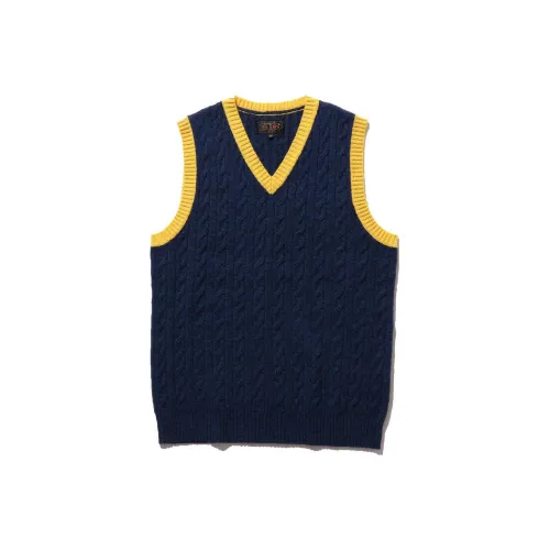 Beams Vests Men Marine Blue