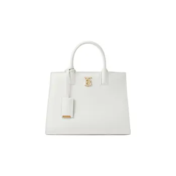 Burberry Frances Calfskin Tote Bag Shopping Bag Handbag Mini Women's White