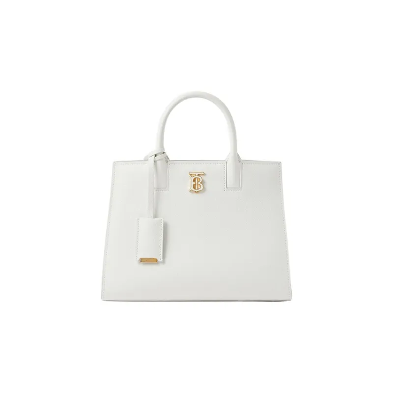 Burberry Frances Calfskin Tote Bag Shopping Bag Handbag Mini Women's White-0
