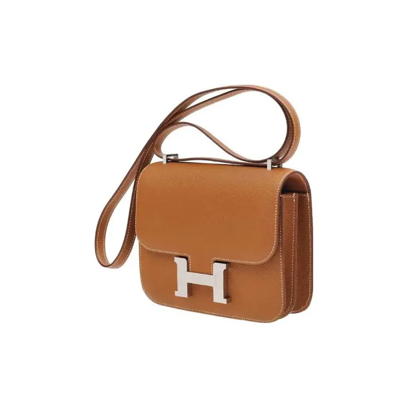 HERMES Constance Epsom Leather Shoulder Bag Crossbody Bag Mini Women's 37gold Gold Brown-1