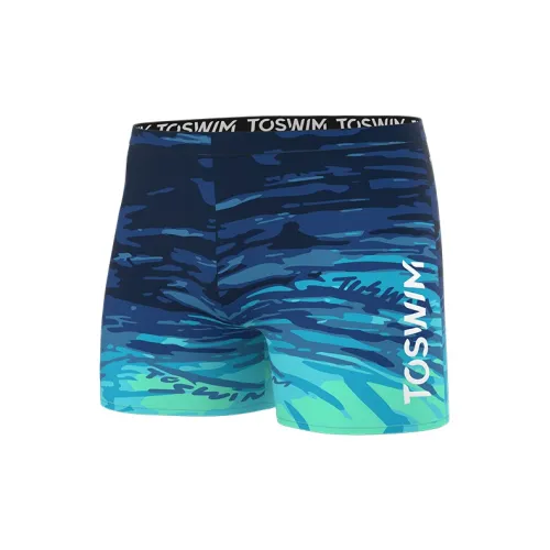 TOSWIM Swimming Shorts Men Deep Sea Light And Shadow