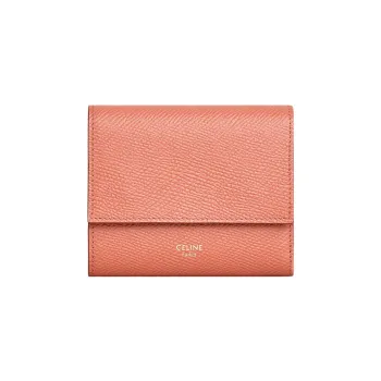 CELINE Calfskin Wallet Small Size Women's Pink
