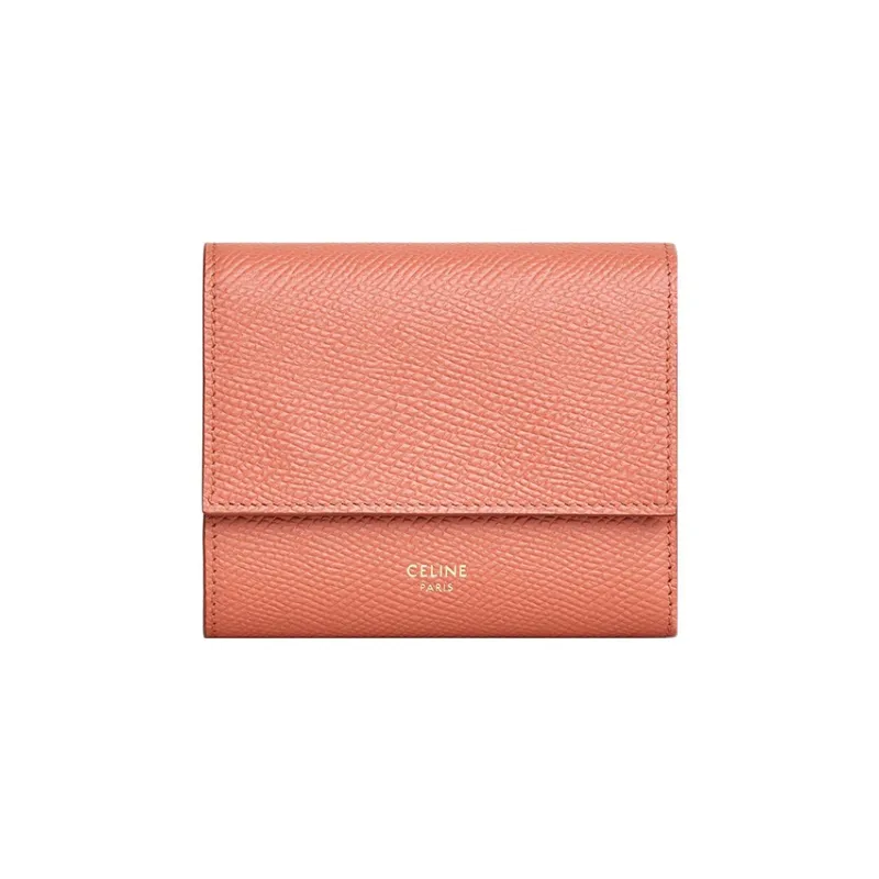 CELINE Calfskin Wallet Small Size Women's Pink-0