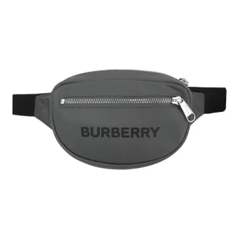 Burberry Nylon One Shoulder Crossbody Bag Sling Bag Fanny Pack Regular Unisex Gray