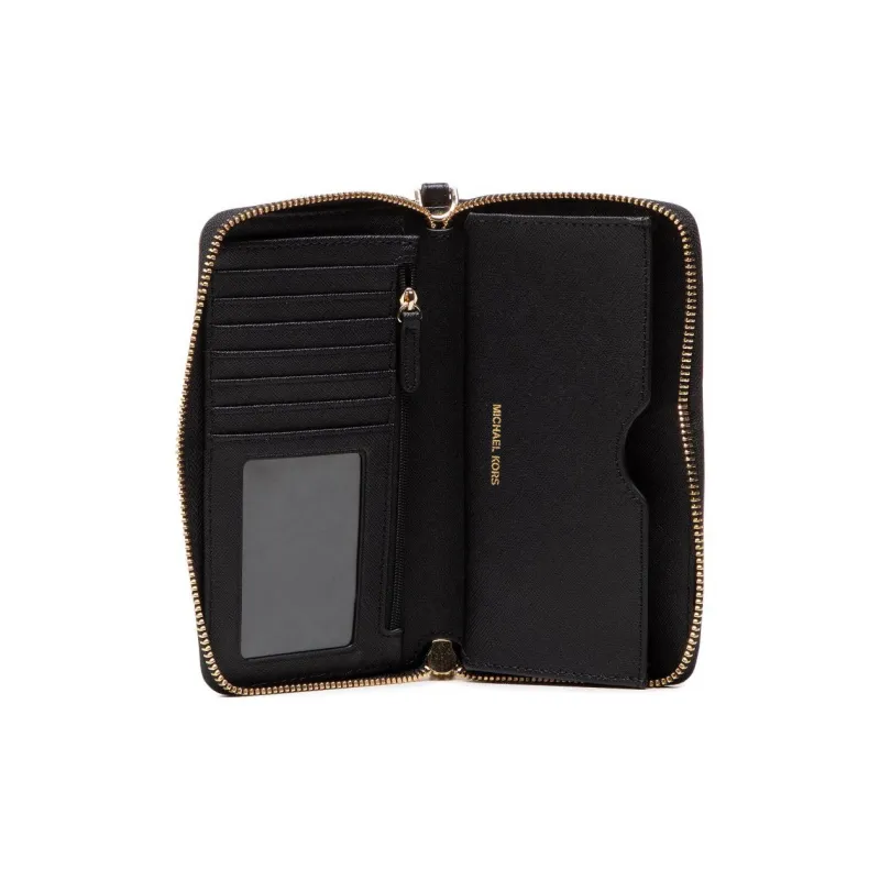 MICHAEL KORS Jet Set Litchi Grain Leather Handheld Wallet Women's Black-3