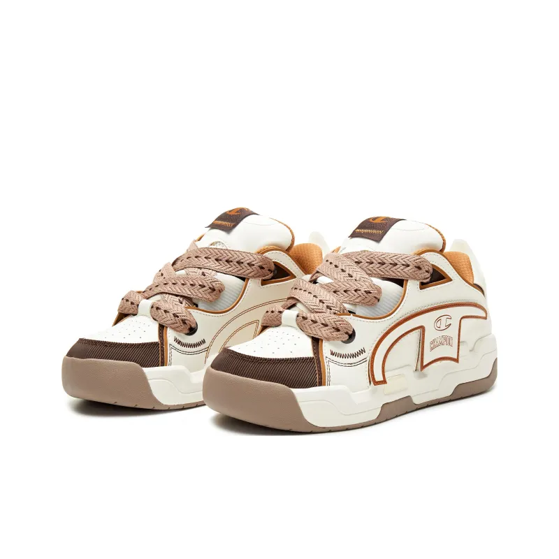 Champion Puffy Shoes, Tear And Play Low Top Skateboard Shoes Women's White Umber-2