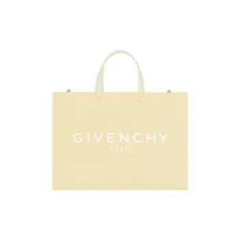 GIVENCHY Washed Cotton Canvas Bag, Tote Bag, Shopping Bag, Handbag Medium Size Women's Light Yellow