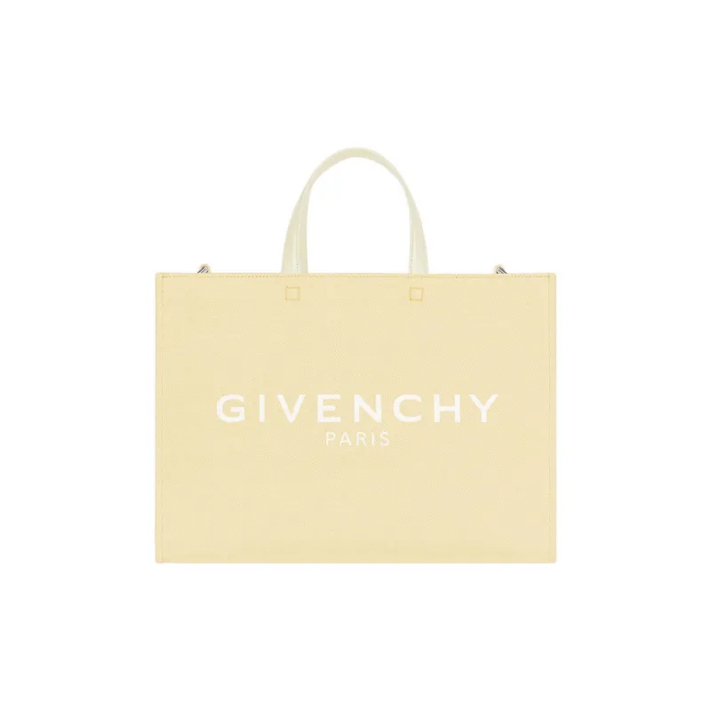 GIVENCHY Washed Cotton Canvas Bag, Tote Bag, Shopping Bag, Handbag Medium Size Women's Light Yellow-0