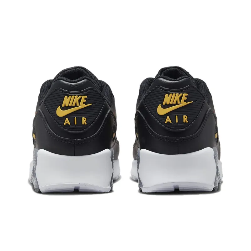 Nike Air Max 90 Spray Paint Swoosh Black University Gold-4