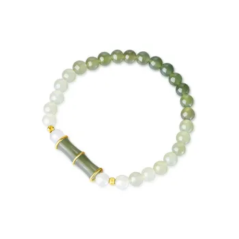 LOVING Hetian Jade Bracelets Pale Greenish White Jade Women's