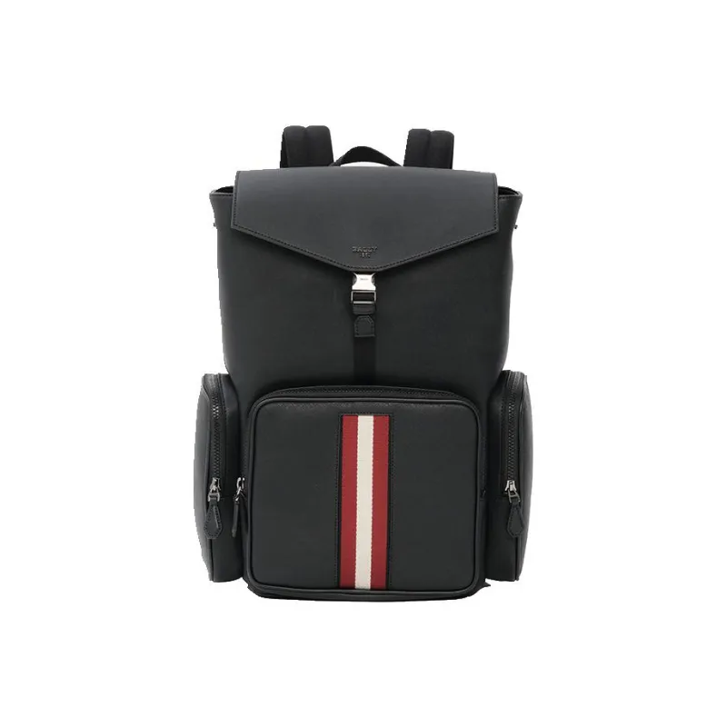 BALLY Recycled Nylon Backpack Large Size Men's Black-0