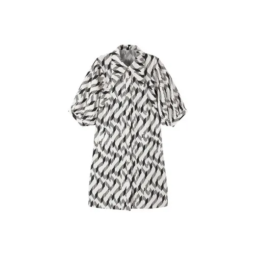 PEACEBIRD Short-Sleeved Dresses Women's Black With Pattern