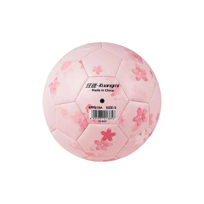 Kuangmi Size 5 Soccer PU Machine Stitched Soccer Ball Unisex Pink-4