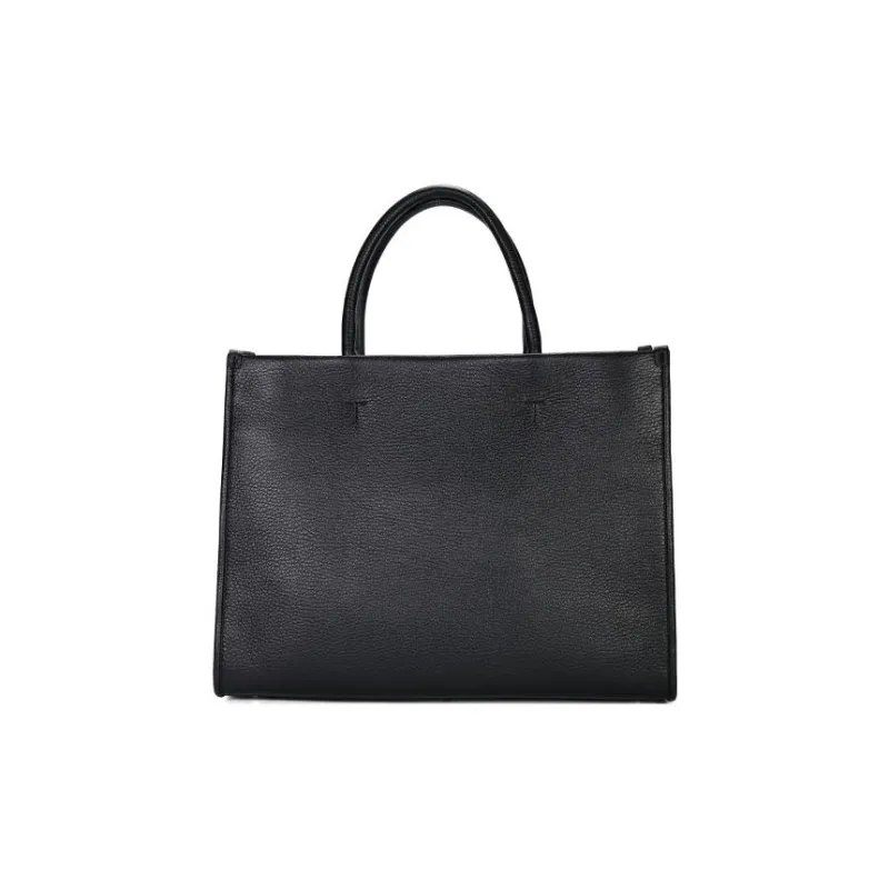 Furla Grained Cow Leather Tote Bag Shopping Bag Shoulder Bag Crossbody Bag Handbag Medium Size Women's Black-5