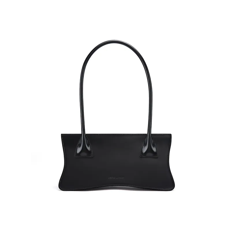 FIEDLE&SISSI Genuine Leather Handbag, Shoulder Bag Regular Women's Piano Black-2