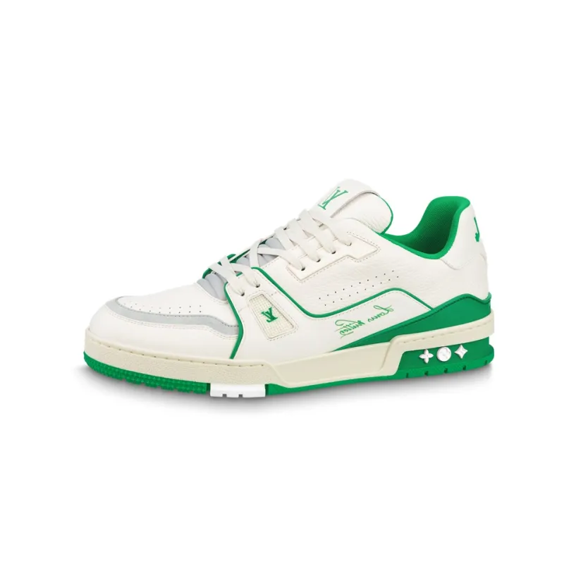 LOUIS VUITTON Trainer #54 Signature White Green-0