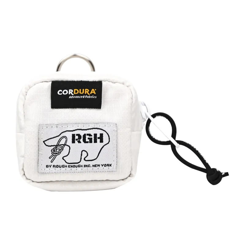 Rough Enough Nylon Fabric Key Pouch Small Size Unisex White-3