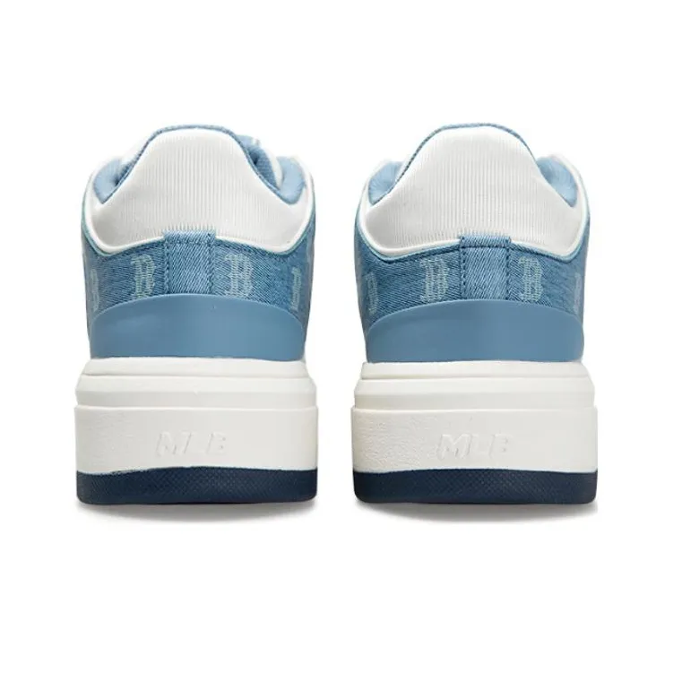 MLB Chunky Liner Boston Red Sox Anti Slip And Wear Resistant Lightweight Mid Top Skateboard Shoes Unisex Blue White-5